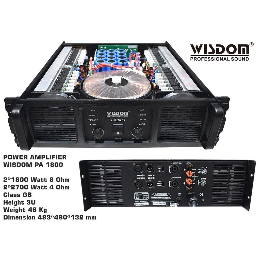 Power Amplifier Wisdom  Pa1800  / Pa-1800 / Pa 1800
