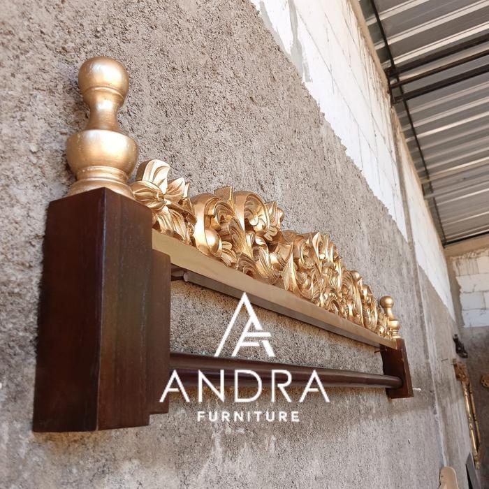 gantungan kain kayu jati,gantungan batik,gawangan ukir nempel dinding KP