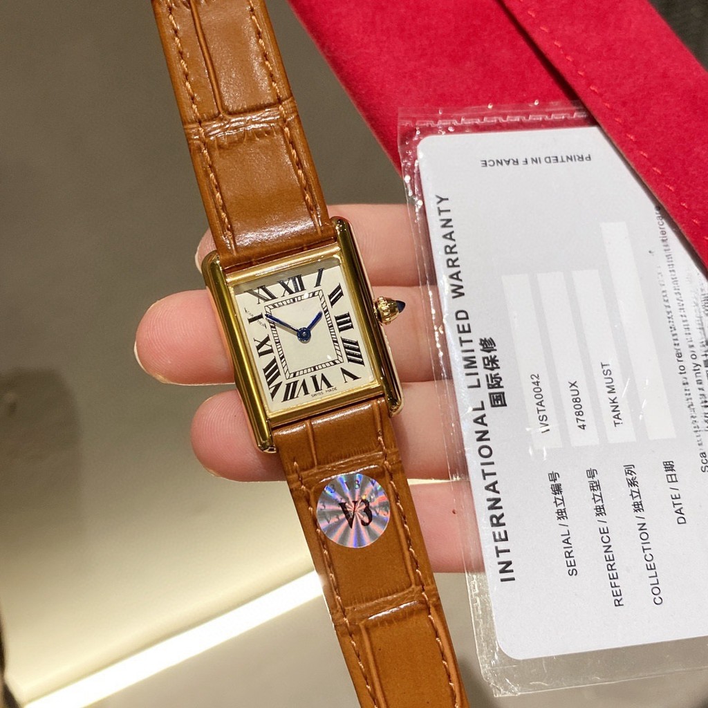 Xiaohongshu Korean Version Daytona Retro Tank Square Women's Montblanc Watch Vintage must Women's Wa