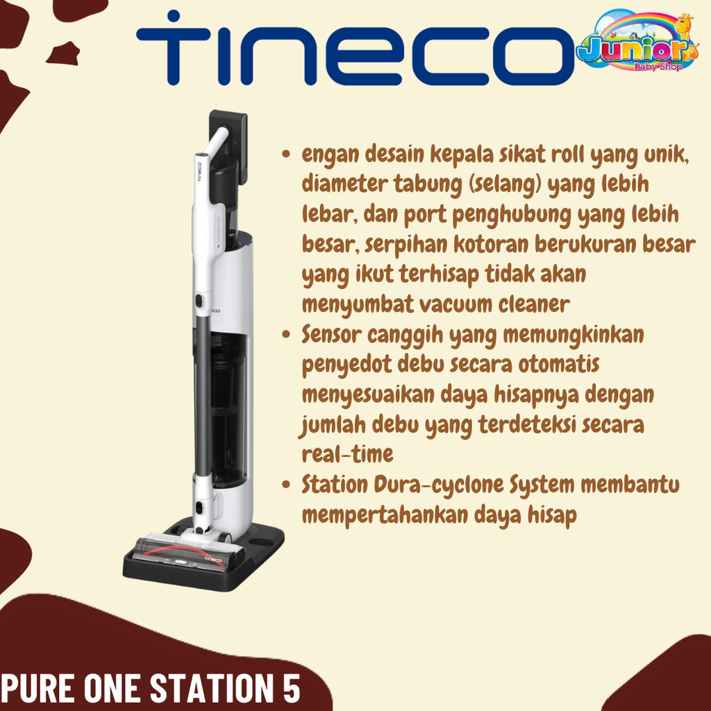 Tineco Pure ONE Station 5 Vacuum Cleaner - Penyedot Debu Tegak, Tongkat, Genggam