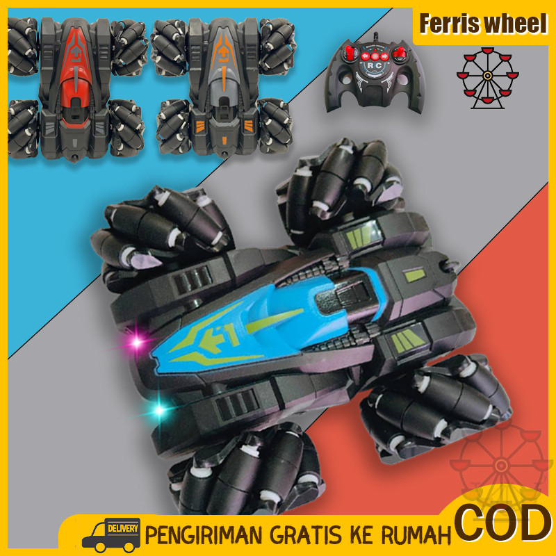 Ferris Wheel 4wd RC climbing stunt car 360 2.4G Off-Road Climbing Stunt Mobil Dengan Cahaya