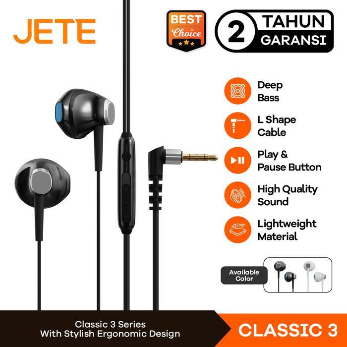 Headset Earphone JETE Classic 3 - Garansi 2 Tahun