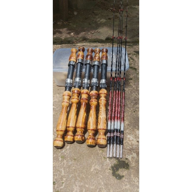 Joran Jati Salai Set 5 Murah 120cm Untuk Mancing Udang