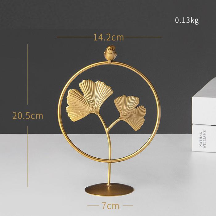 Ornamen Hiasan Mewah Dekorasi / Pajangan Daun Gingko Monstera Pohon Hoki/ Pajangan Meja Lingkaran/ D