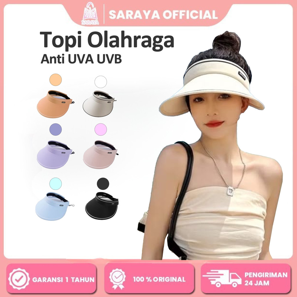 SARAYA Topi Olahraga Sun Hat Wanita UV Bersepeda Anti-Ultraviolet UPF50+ Matahari Topi  Pantai Visor