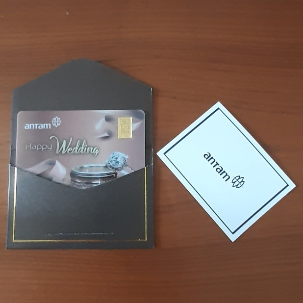 LOGAM MULIA EMAS ANTAM LM GIFT SERIES HAPPY WEDDING 1 GRAM 1 GR GOLD (TES)