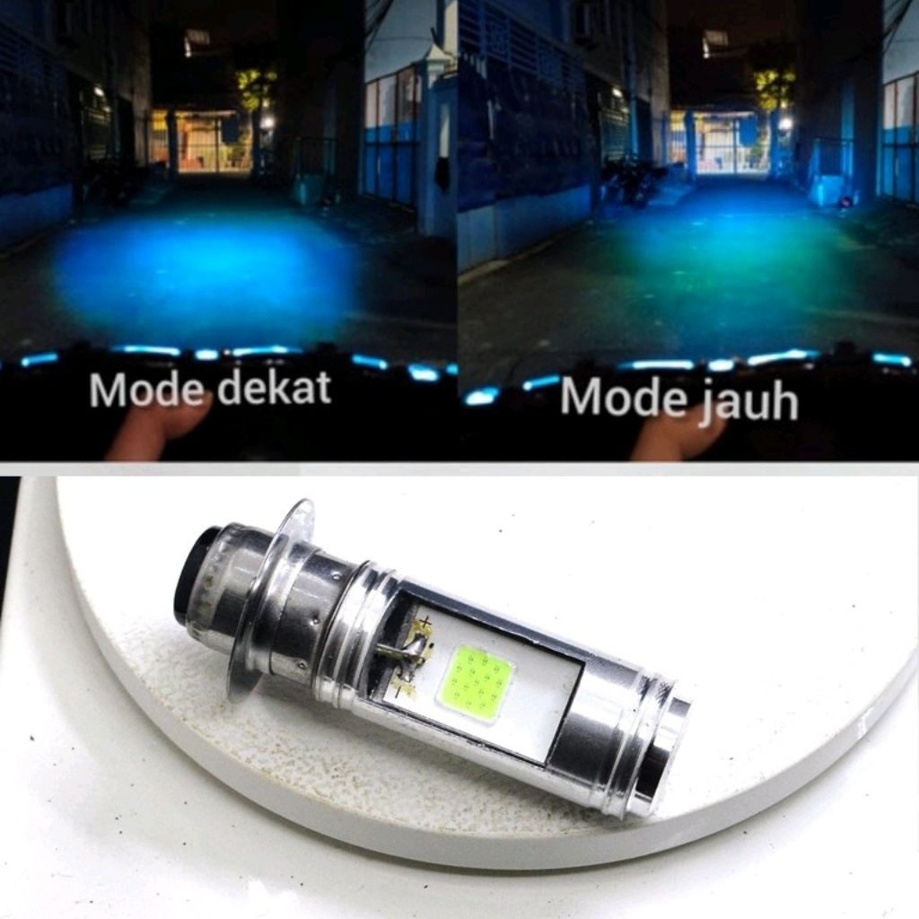 LED H6 2 SISI ASLI ORI lampu utama halogen depan 2 mata putih kuning ice blue universal motor bebek 