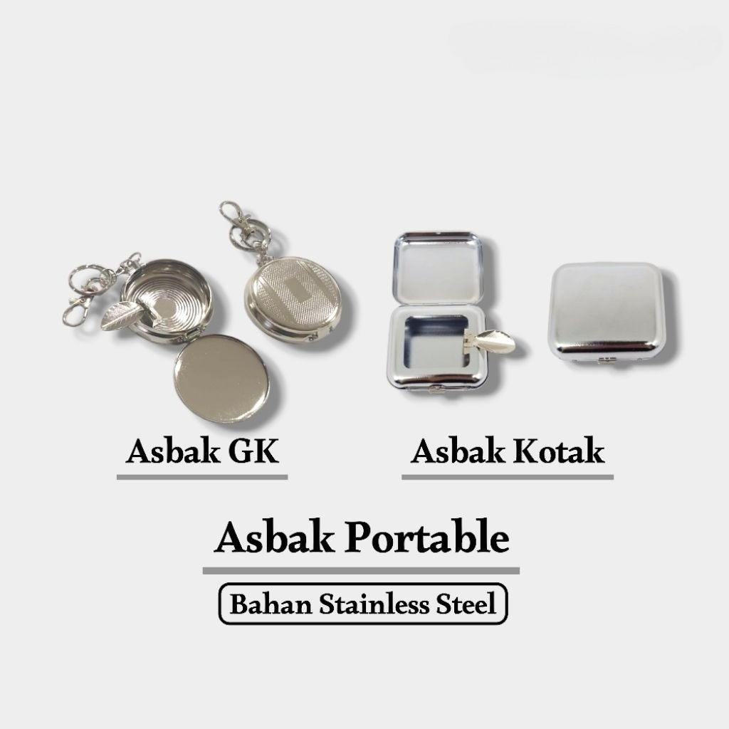 Asbak Mini Gantungan Kunci Lipat Stainless Portable – Anti Abu Berserakan