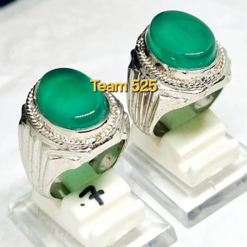 Cincin batu yaman hijau kristal asli original yahman / yahmani / habasy / ahmer Natural Ring