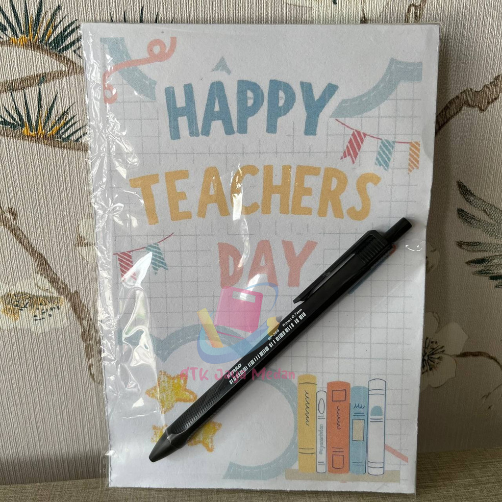 Souvenir Hadiah Guru / Souvenir Pulpen Guru Termasuk Kartu Ucapan Hari Guru / Hadiah Pulpen Hari Gur