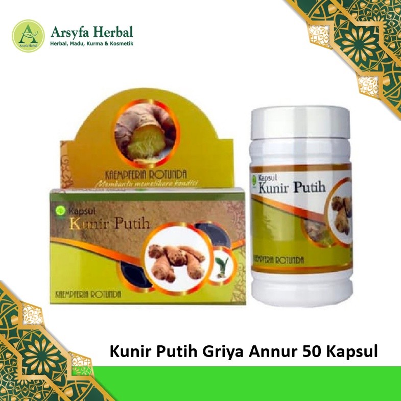 Kapsul Kunir Putih Griya Annur Isi 50 Kapsul kapsul kunir putih original kunir putih asli kapsul kun