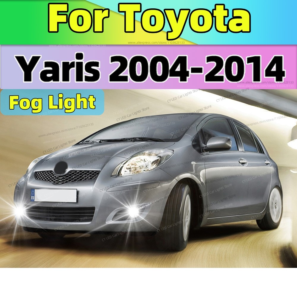 LED Fog Lamp Car Fog Light Front Bulb 20000LM Ultra Bright Plug and Play For Toyota Yaris 2004-2014 