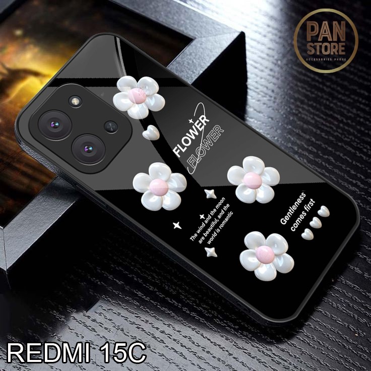 Casing Glass case Redmi 15C Terbaru 2025 - Case - Softcase Redmi 15C  Mewah Elegant full cover