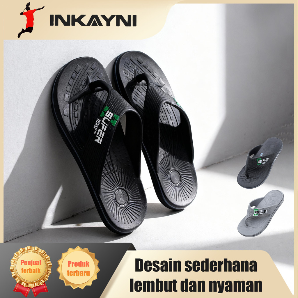 Inkayni Sandal Jepit Pria Anti Slip Dan Anti Licin Sepatu Sandal Pria Slop Karet Empuk Sandal Jepit 