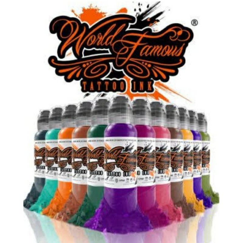 Tinta Tatto World Famous INK Original USA 15ML- Tinta Tattoo Artist Pro | Warna Terang & Konsisten
