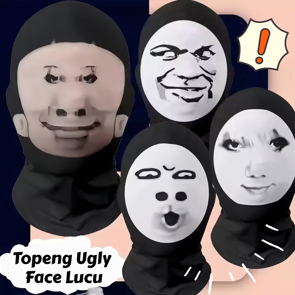 [COD]Topeng Lucu Prank/Topeng Ugly Face Lucu/Masker Motor Pelindung Sinar Matahari/Masker Kepala Kre