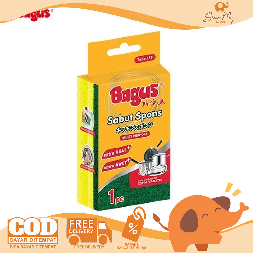 BAGUS Sabut Spon Multipurpose W-22555  - Spons Pencuci Piring Serbaguna Murah