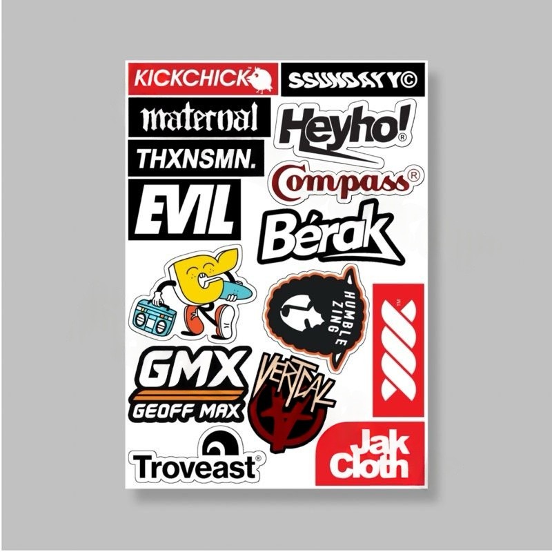 STIKER PACK BRAND LOKAL ISI 15pcs - STICKER ANTI AIR | STIKER AESTHETIC, HELM, LAPTOP, TUMBLER