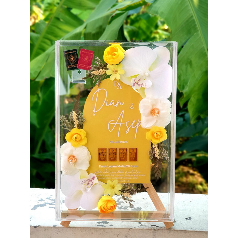 Sehari Jadi BINGKAI MAHAR AKRILIK MAHAR UANG 3D Mahar Aesthetic