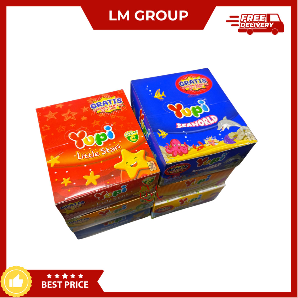 Yupi Permen 500 Aneka Bentuk dan Rasa 1 Box Isi 24 pcs | Jajanan Anak