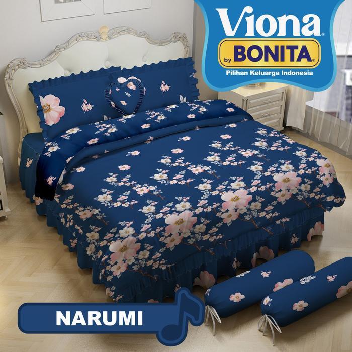 VIONA By Bonita BED Cover Set Sprei Rumbai King Uk.180x200 Tinggi 25 cm - Narumi, Bc Set uk.180x200c