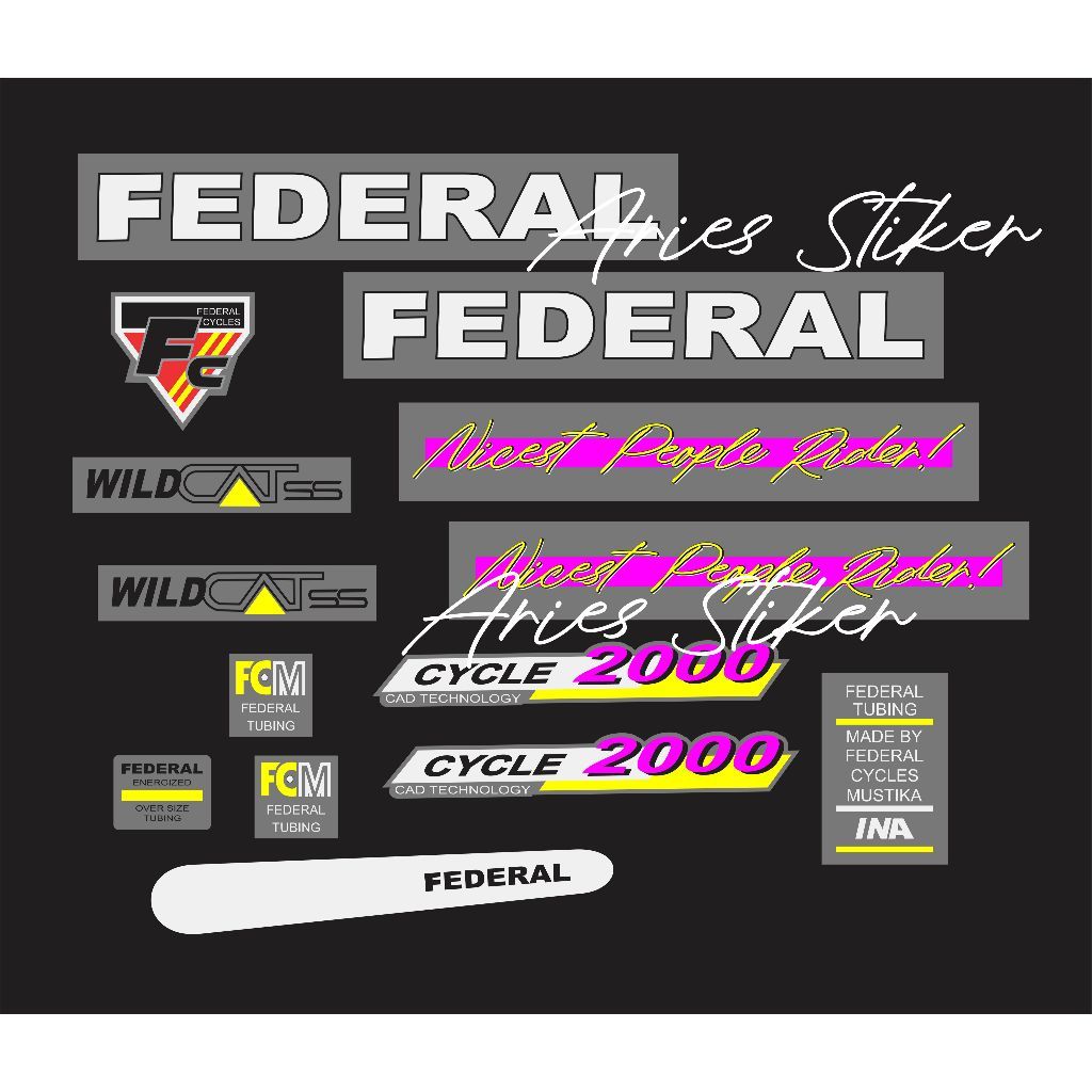 striping stiker decal sepeda federal wild cat transparan maxdecal
