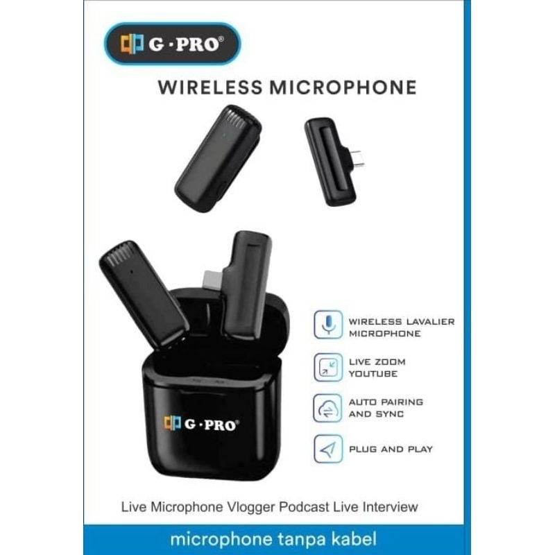Mini Microphone Bluetooth Mikrofon Nirkabel Lavalier  tanpa kabel hp Lapel Mic wireless clip on untu