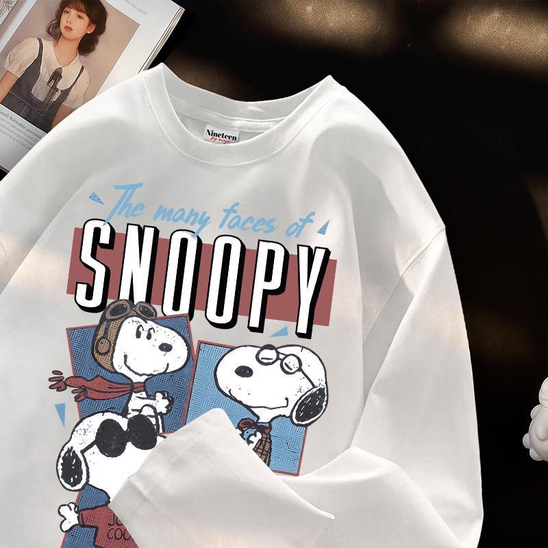 NINETEEN BY MINJI Kaos Oversize Lengan Panjang |Pola Snoopy |  Kaos Lengan Panjang Terbaru Kekinian 