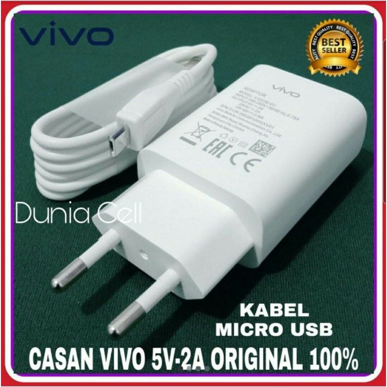 Charger Casan Vivo Y66 Vivo Y20 ORIGINAL 100% Micro USB 2A
