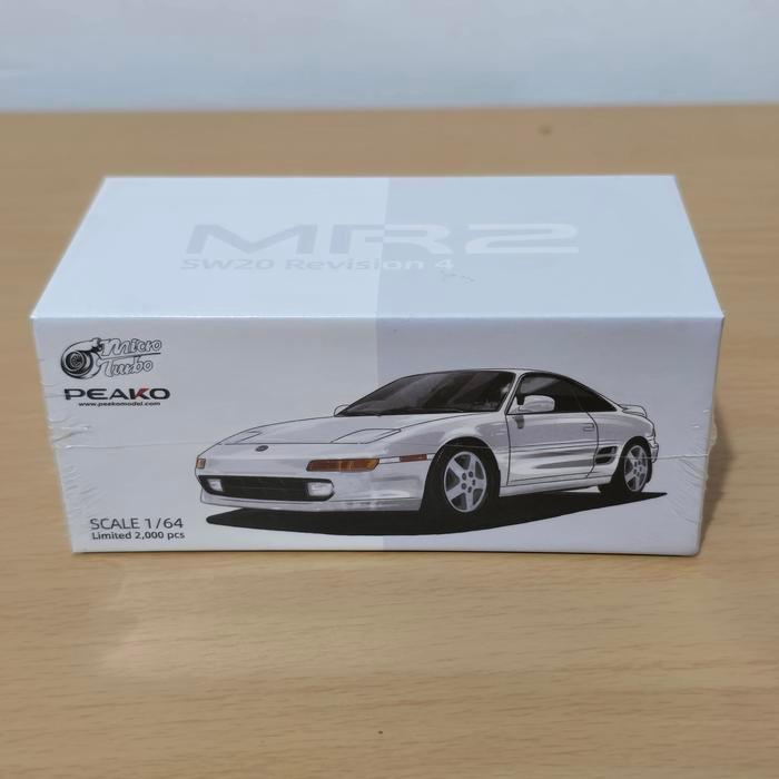 Micro Turbo Peako Toyota MR2 SW20 1996 IV White Diecast Koleksi Mobil Mainan Mini Scale 1/64 Hotwhee