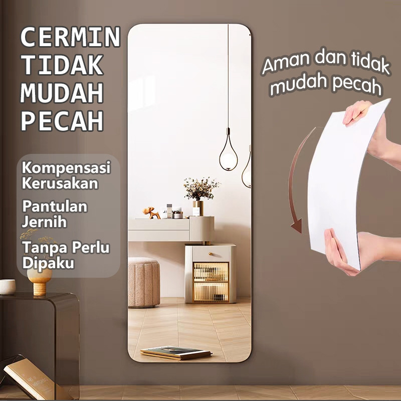 Sticker Cermin Dinding / Sticker Tempel / Cermin Tempel / Mirror Sticker Dinding -mirror cermin aest