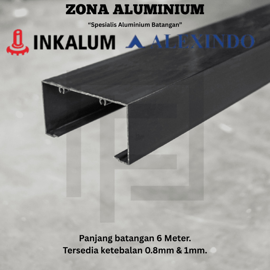 INKALUM ALEXINDO Aluminium Batangan 60428 Kusen Polos Sekrup 3 Inch