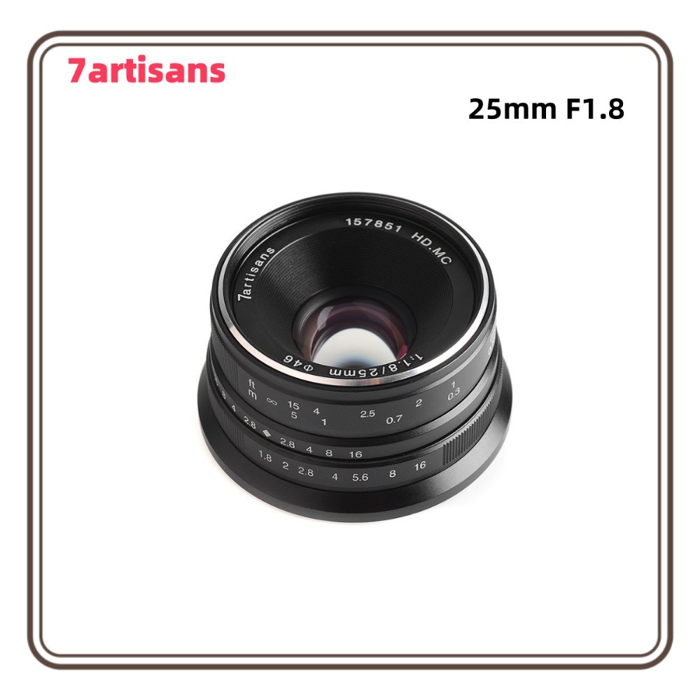 7artisans 25mm F1.8 APS-C Manual Prime Lens For Sony E ZEV10 A6400 Fujifx X-T1 X-T4 Olympus&onic M4/