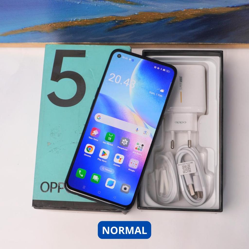 OPPO RENO 5 8/128 GB (4G) HP SECOND ORIGINAL SINAR MUTIARA CELL
