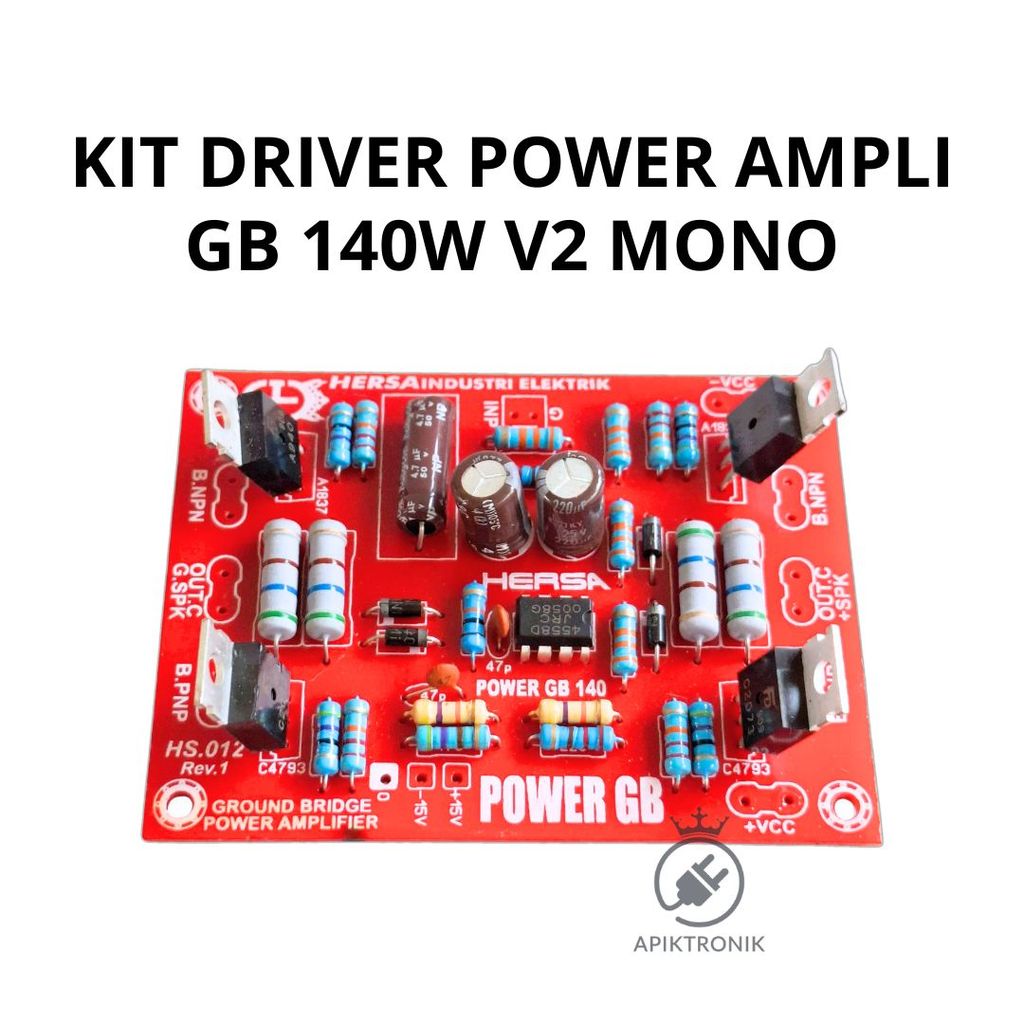 Kit Driver Power Ampli GB 140W V2 Mono PCB 8.5x6.3cm Power Audio