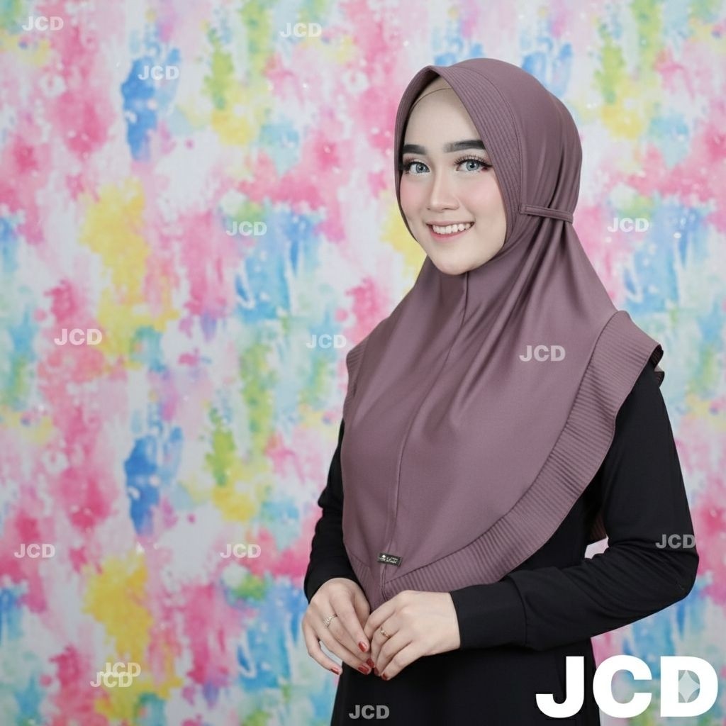 Ron. jilbab instan husna jersey premium / kerudung dewasa rempel plisket / fashion muslim hijab jilb