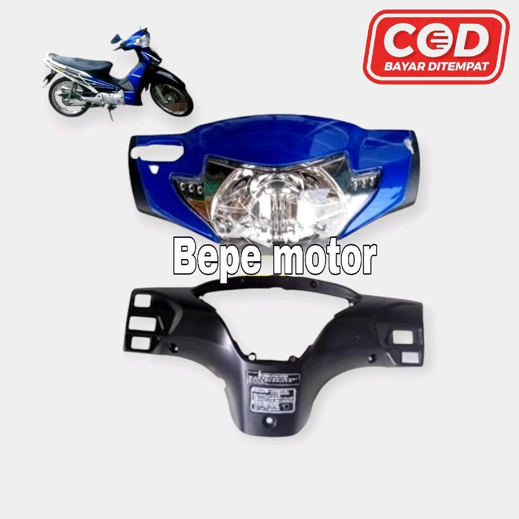 Totok Kepala Motor Honda Supra X 125 Lama Warna Biru - Batok Set Lampu supra x 125 Tahun 2005 - 2007