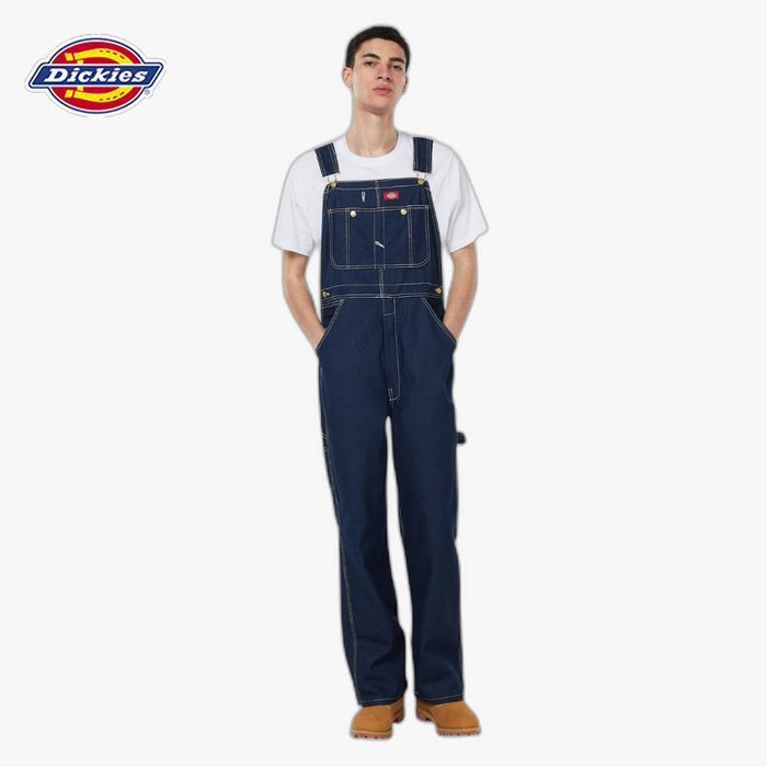DICKIES - Indigo Denim Bib Overall - Overall Pria (Inseam 32 Inch)