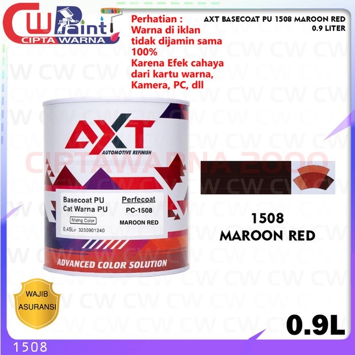 Cat Duco AXT PU Basecoat 1508 Maroon Red Merah Ukuran 0.9 Liter - A8 CWS
