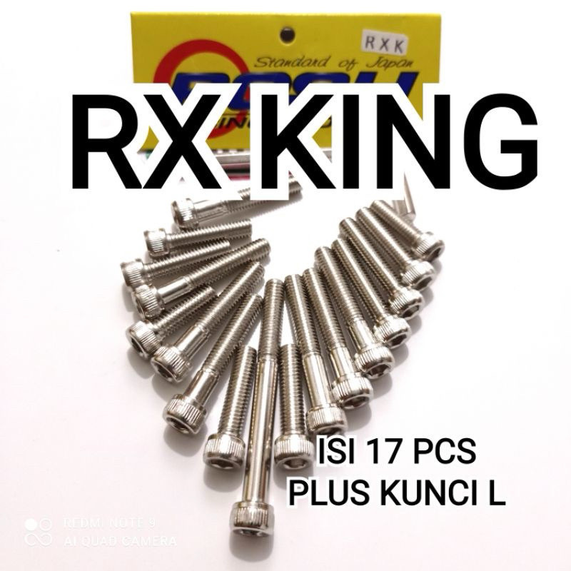JQR_VARIASI BAUT BLOK MESIN RX KING CHROME FULL SET POSH