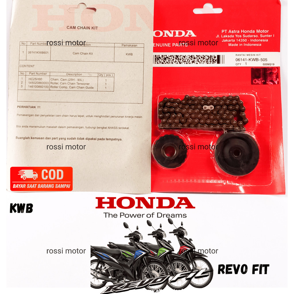 RANTAI KETENG KAMPRAT SET REVO FIT (KWB) | SPAREPART ORIGINAL SUKU CADANG SEPEDA MOTOR
