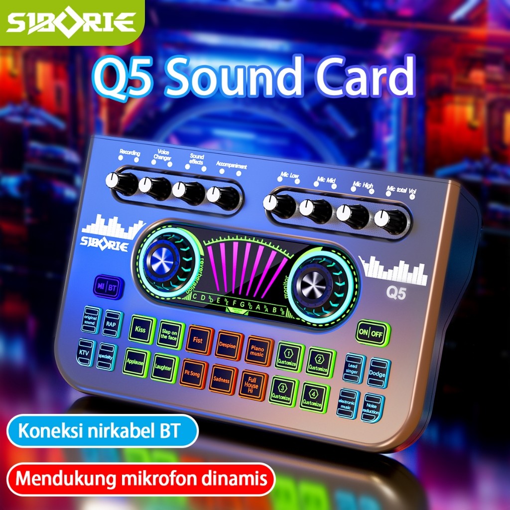 (DWELL) Siborie Soundcard Q5 soundcard Audio USB External Sound Card mic Mixer Bluetooth phone PC