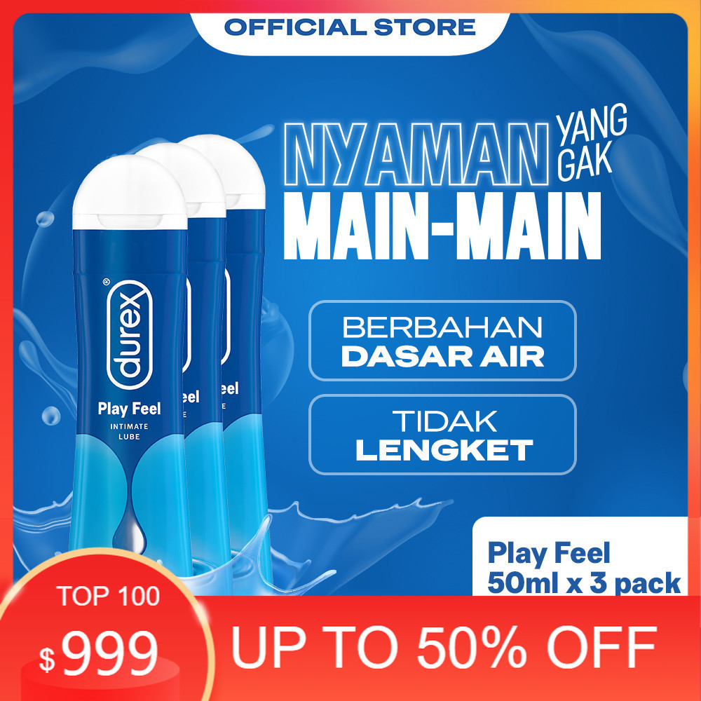 Extra Gratis Ongkir Durex Play Feel Pelumas Gel Seks Pria & Wanita 50ml (3 pcs) Bottle - Lubricant W