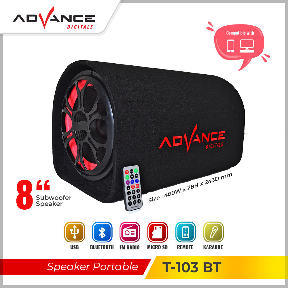 Advance T-103BT Speaker Bluetooth Subwoofer 8 Inch Hi-Fi Stereo Sound Multifungsi Salon Aktif