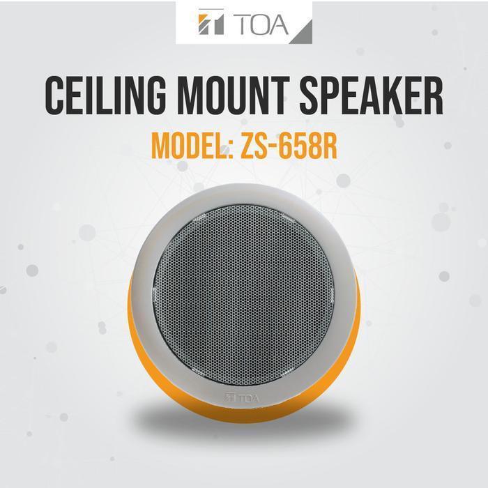 SPEAKER CEILING MOUNT TOA SPEAKER PENGERAS SUARA PLAFON ROUND MODEL ZS-658R Logam Speakers - TOA ZS 