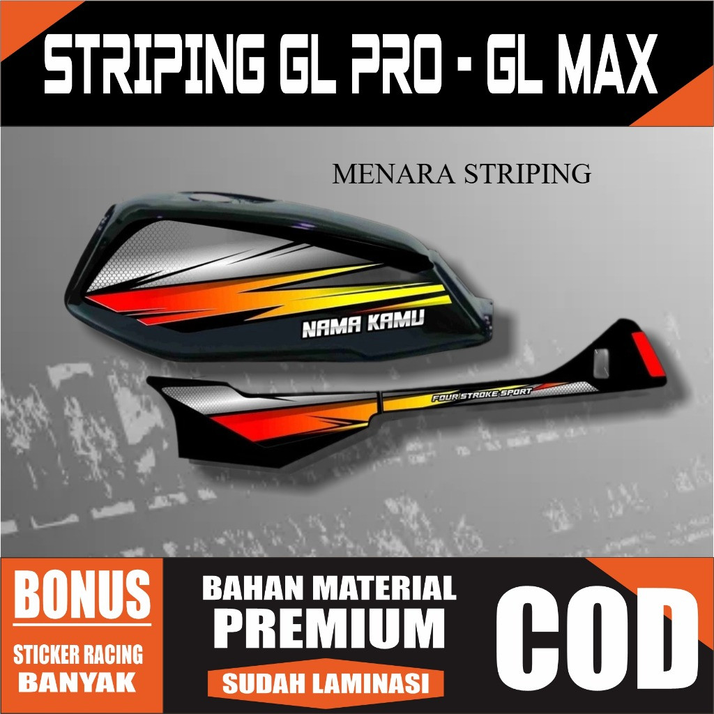 STRIPING STIKER VARIASI GL PRO GL MAX CUSTOM NAMA STRIPING HONDA GL HEREX RACING