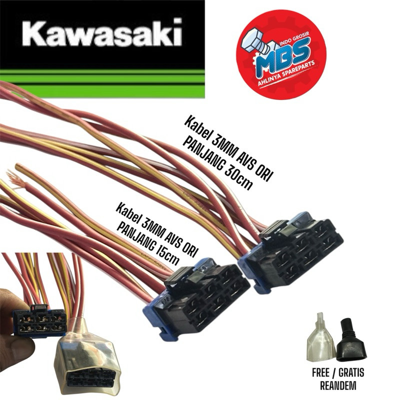 SOKET KABEL 3MM AVS ORI REGULATOR KIPROK PENGISIAN AKI KAWASAKI NINJA 250 H2 DLL PIN 6 KABEL FULL Pa