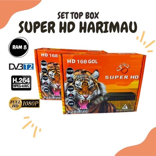 STB SET TOP BOX DVBT2 OPTUS SUPER HD TV DIGITAL 168 HARIMAU