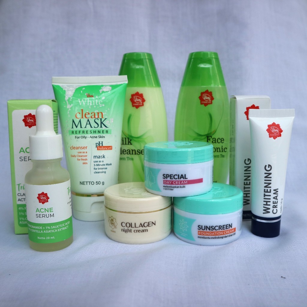 Paket Viva Glowing Jerawat Berminyak Oily Acne / Flek Hitam Kusam Dark Spot Anti Aging Normal