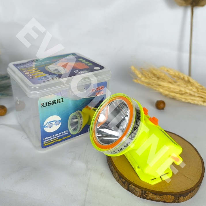 Kiseki Senter Kepala Selam CK-X5D 50W |  Headlamp KISEKI Cahaya Putih ASLI AWET